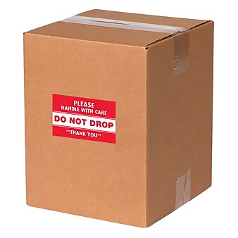 Tape Logic Labels, "Do Not Drop", 2" x 3", Red/White, 500/Roll (DL1313)