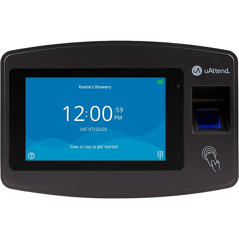 uAttend Fingerprint Time Clock System, Black (JR2000) image 1