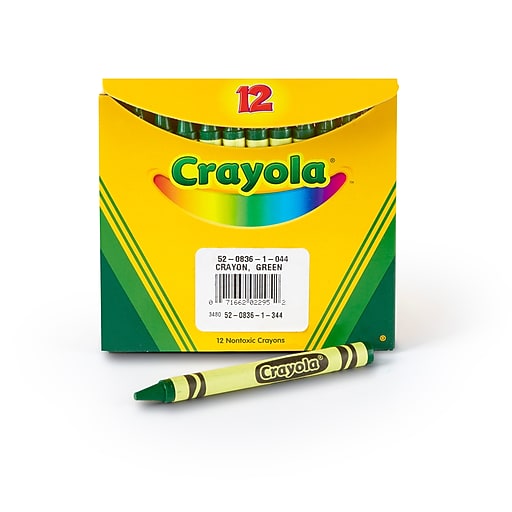 Crayola Large Crayons, Green, Art Tools for Kids, 12 Count
