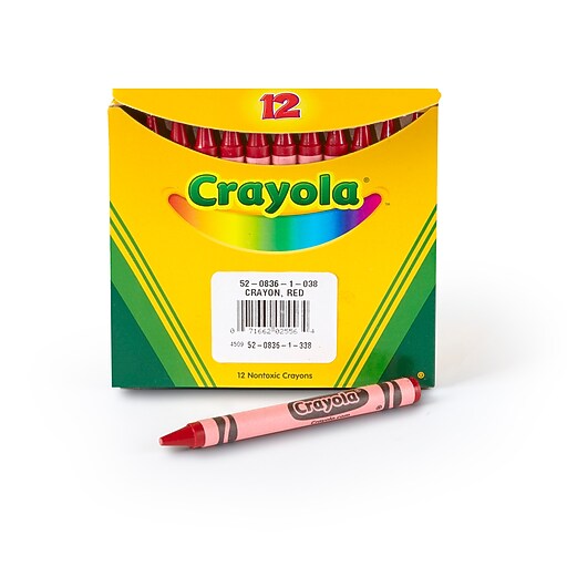 Crayola Bulk Crayons, Red, 12/Box (520836038) Staples