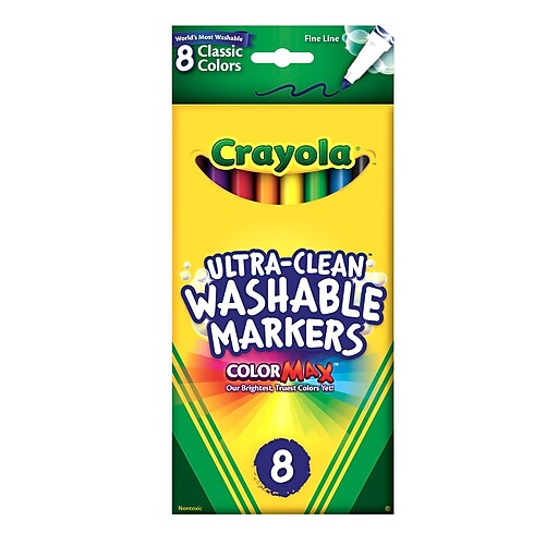 Crayola Classic Kid's Markers, Fine Point, Assorted, 8/Pack (58-7809)