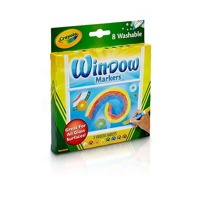 Crayola Washable Window Markers Conical Tip 8 Pack 58 8165 Staples