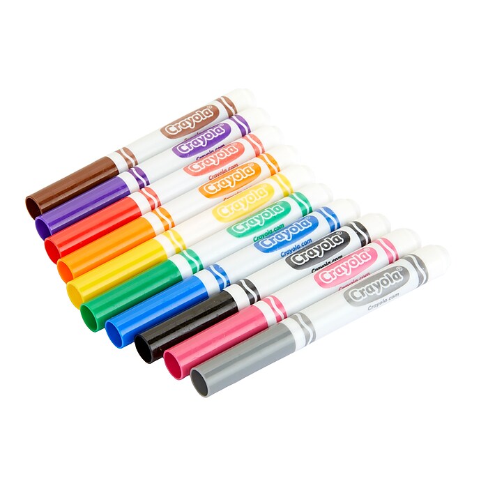 Crayola Kid's Markers, Broad Line, Assorted Colors, 12/Box