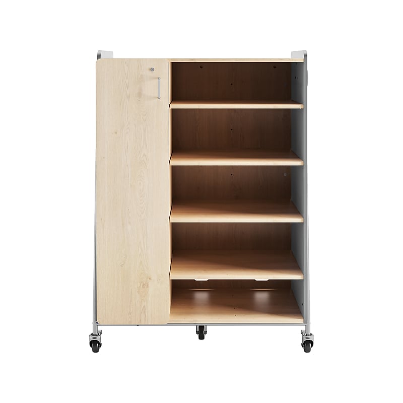 Safco Whiffle Typical 4 60" x 43" Particle Board Triple-Column Mobile Storage, Gray (3924GRY) image 1
