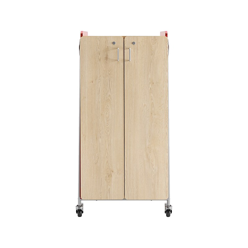 Safco Whiffle Typical 5 60" x 30" Particle Board Double-Column Mobile Storage, Red (3925RED) image 1
