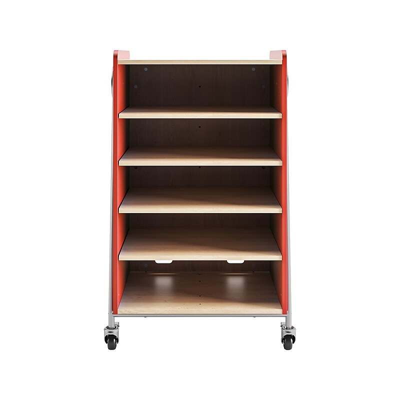 Safco Whiffle Typical 3 48" x 30" Particle Board Double-Column Mobile Storage, Red (3923RED) image 1
