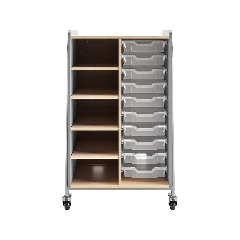 Safco Whiffle Typical 2 48" x 30" Particle Board Double-Column Mobile Storage, Gray (3922GR) image 1