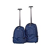 Club Rochelier 2-Piece Rolling Backpack Set, Blue (SW001-Blue)