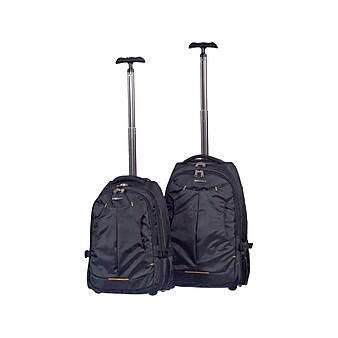 Club Rochelier 2-Piece Rolling Backpack Set, Black (SW001-Black)