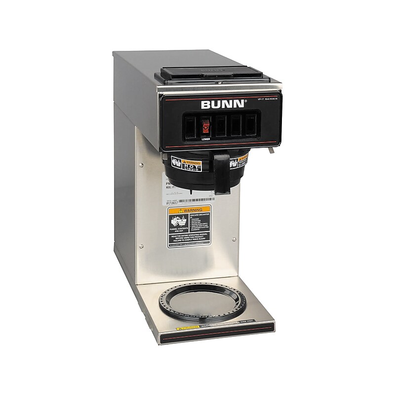 Bunn VP17-1 12-Cups Pourover Coffee Maker, Stainless Steel/Black (BUN01217) image 1