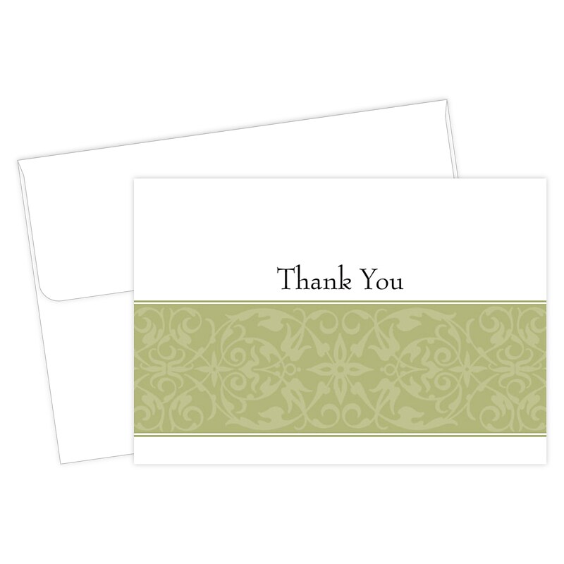 Great Papers! Sage Swirl Thank You Cards, 50/Pack image 1