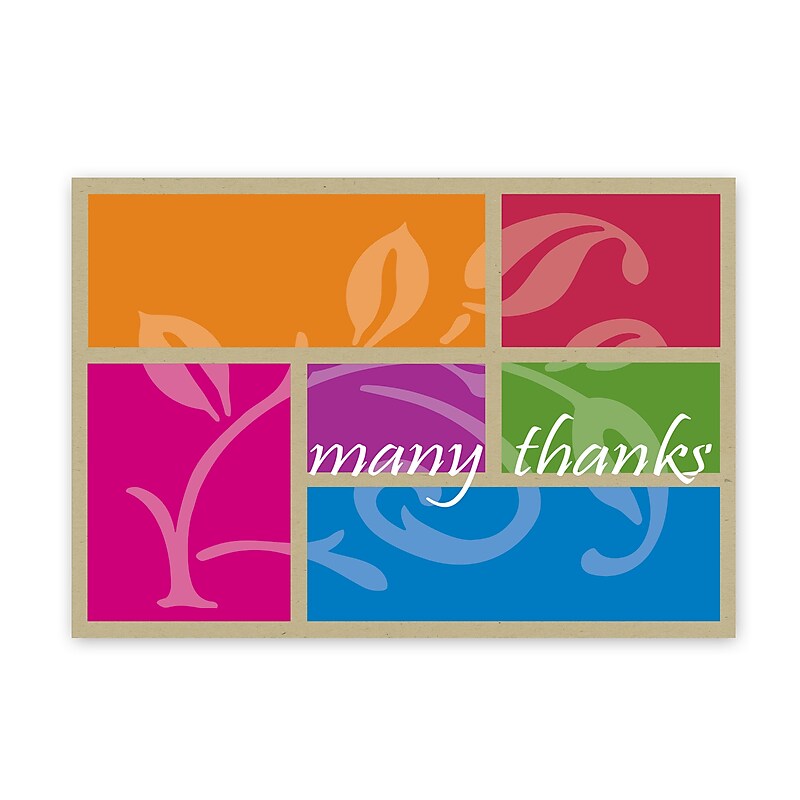 Great Papers! Matte Personal Thank You Notecards, Color Block, 24/Pack (2013275) image 1
