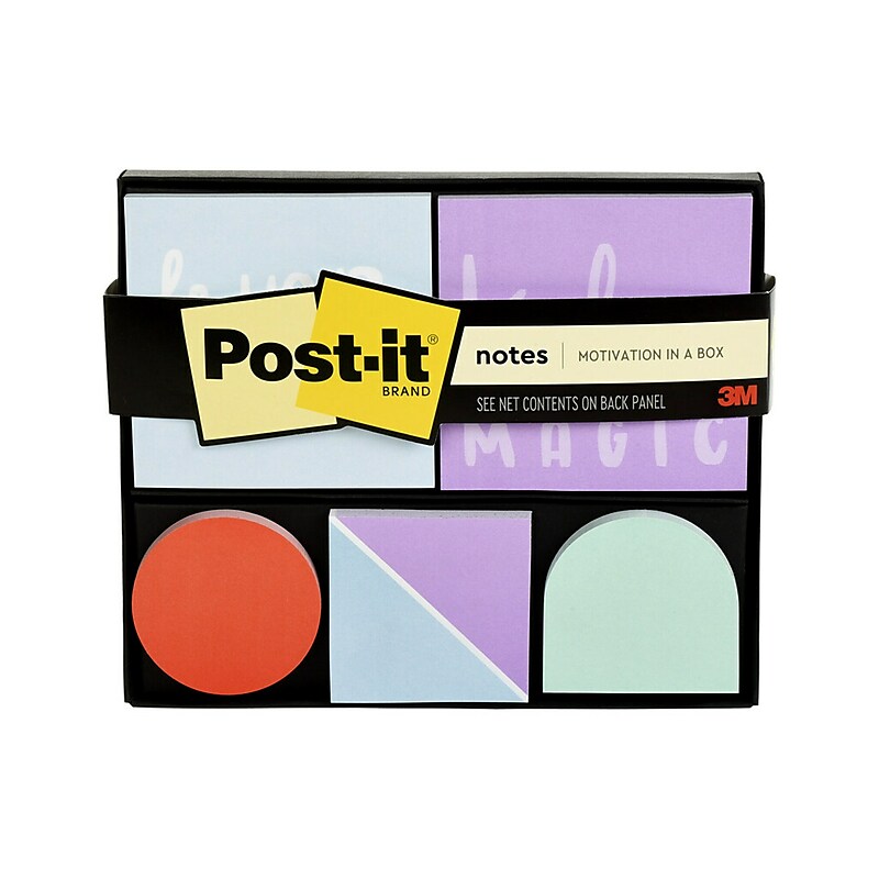 Post-it Sticky Notes Combo Pack, Assorted Sizes and Shapes Box, 50 Sheets/Pad, 5 Pads/Box (BOX-PLAYA) image 1