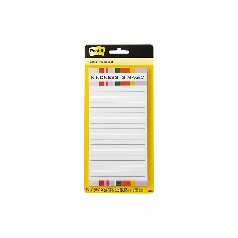 Post-it Sticky Notes, 4" x 8", Multicolor, Lined, 50 Sheets/Pad (LIST-KIND) image 1