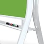 Best-Rite Visionary Curve Colored Glass Whiteboard Easel White Frame Green Glass 47.24"H x 35.43"H Surface (74957-Green)~#|#~sp12793244_sc7