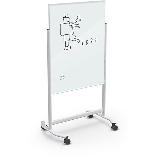 BestRite Visionary Move Colors Double Sided Whiteboard Easel White