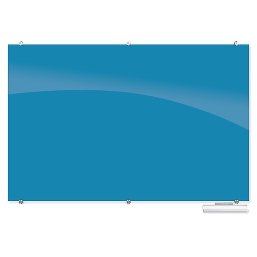 BestRite Visionary Colors Glass Dry Erase Whiteboard 47.24" x 70.87" Blue (83845Blue