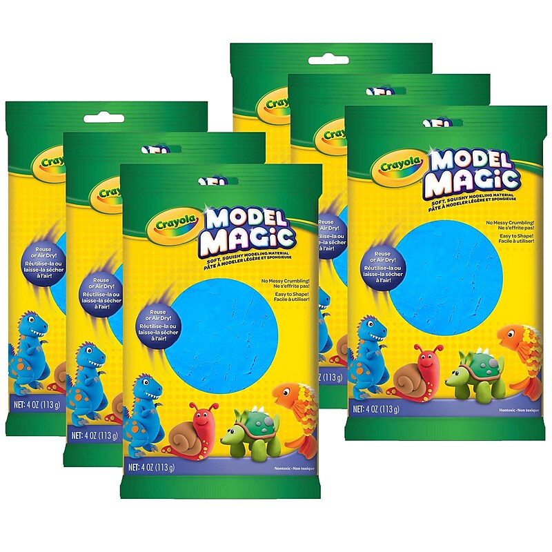 Crayola Model Magic Modeling Compound, Blue, 4 oz. Per Pack, 6 Packs, Grade PK+ (BIN4442-6) image 1