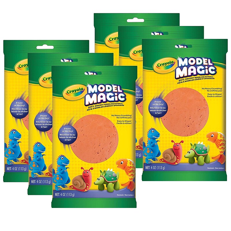 Crayola Model Magic Modeling Compound, Terra Cotta, 4 oz. Per Pack, 6 Packs, Grade PK+ (BIN4464-6) image 1