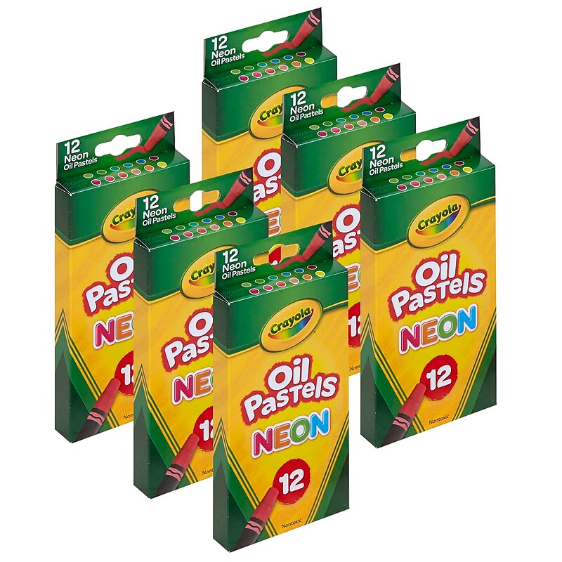 Crayola Oil Pastels, Neon Colors, 12 Per Pack, 6 Packs (BIN524613-6) image 1