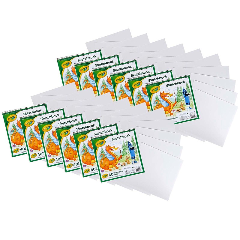 Crayola 9" x 9" Wire Bound Sketch Pad, 40 Sheets/Pad, 12/Bundle (BIN993404-12) image 1