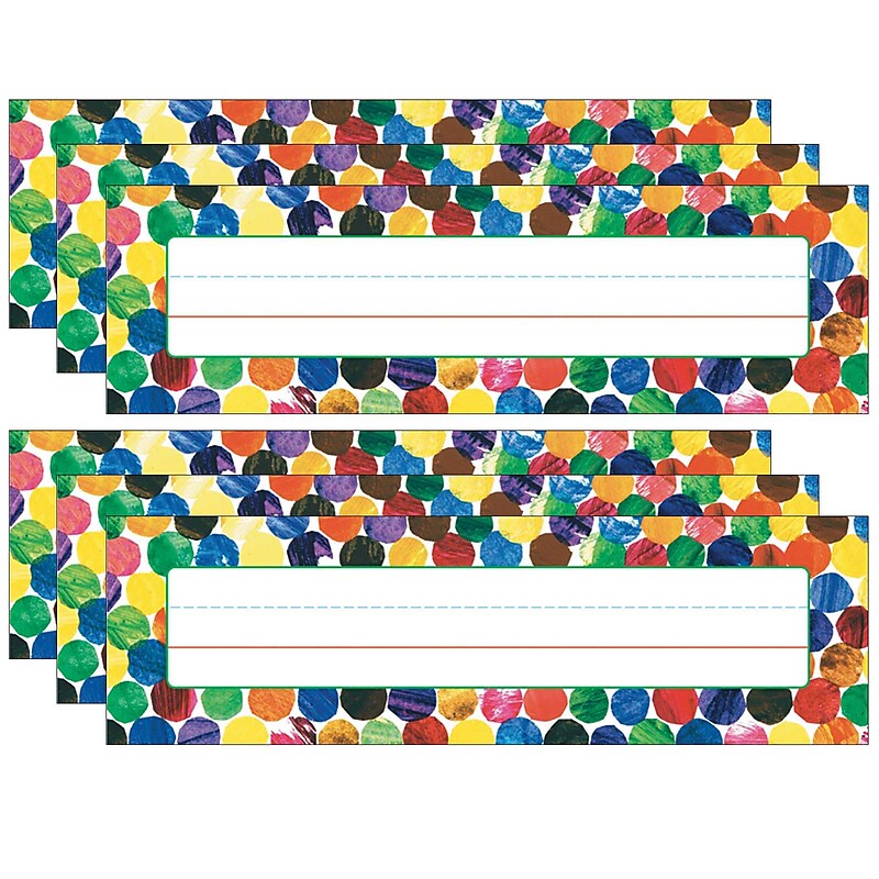 Carson Dellosa Education Eric Carle Dots Desk Nameplates, 9.5" x 2.88", 36 Per Pack, 6 Packs (CD-122026-6) image 1