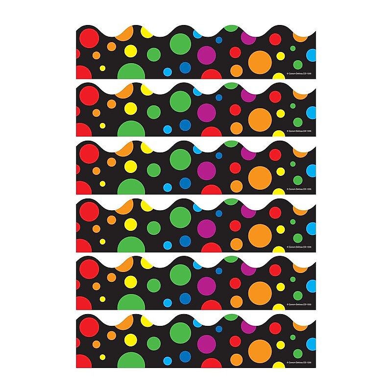 Carson Dellosa Education Big Rainbow Dots Scalloped Border, 39 Feet/Pack, 6 Packs (CD-1255-6) image 1