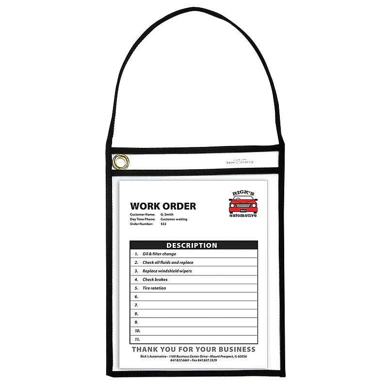 C-Line Shop Ticket Holder With Strap, Black, Stitched, Both Sides, Grade K+ (CLI41922) image 1