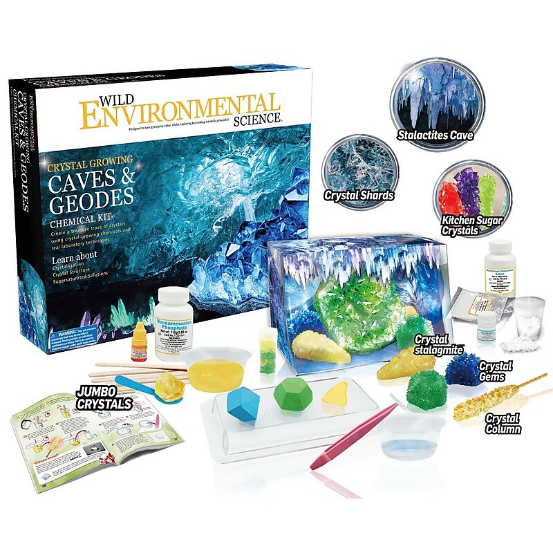 WILD! Science Crystal Growing Caves & Geodes Chemical Kit, Grade 3+ (CTUWES95XL) image 1