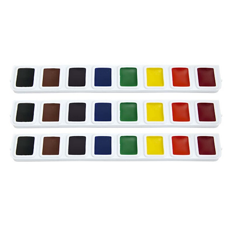 Prang Half Pan Watercolor Refill Tray, Assorted Colors, 3/Box, 3 Boxes (DIX82000-3) image 1