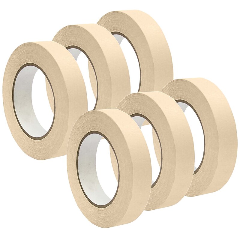 DSS Distributing 1" x 55 Yds, Premium Grade Masking Tape, White,6 Rolls/Bundle (DSS46161-6) image 1