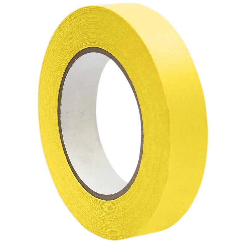 DSS Distributing 1" x 55 Yds, Premium Grade Masking Tape, Yellow, 6 Rolls/Bundle (DSS46169-6) image 1