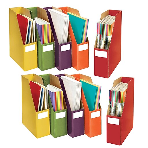 Sensational Classroom Corrugated Cardboard Magazine Files, Assorted