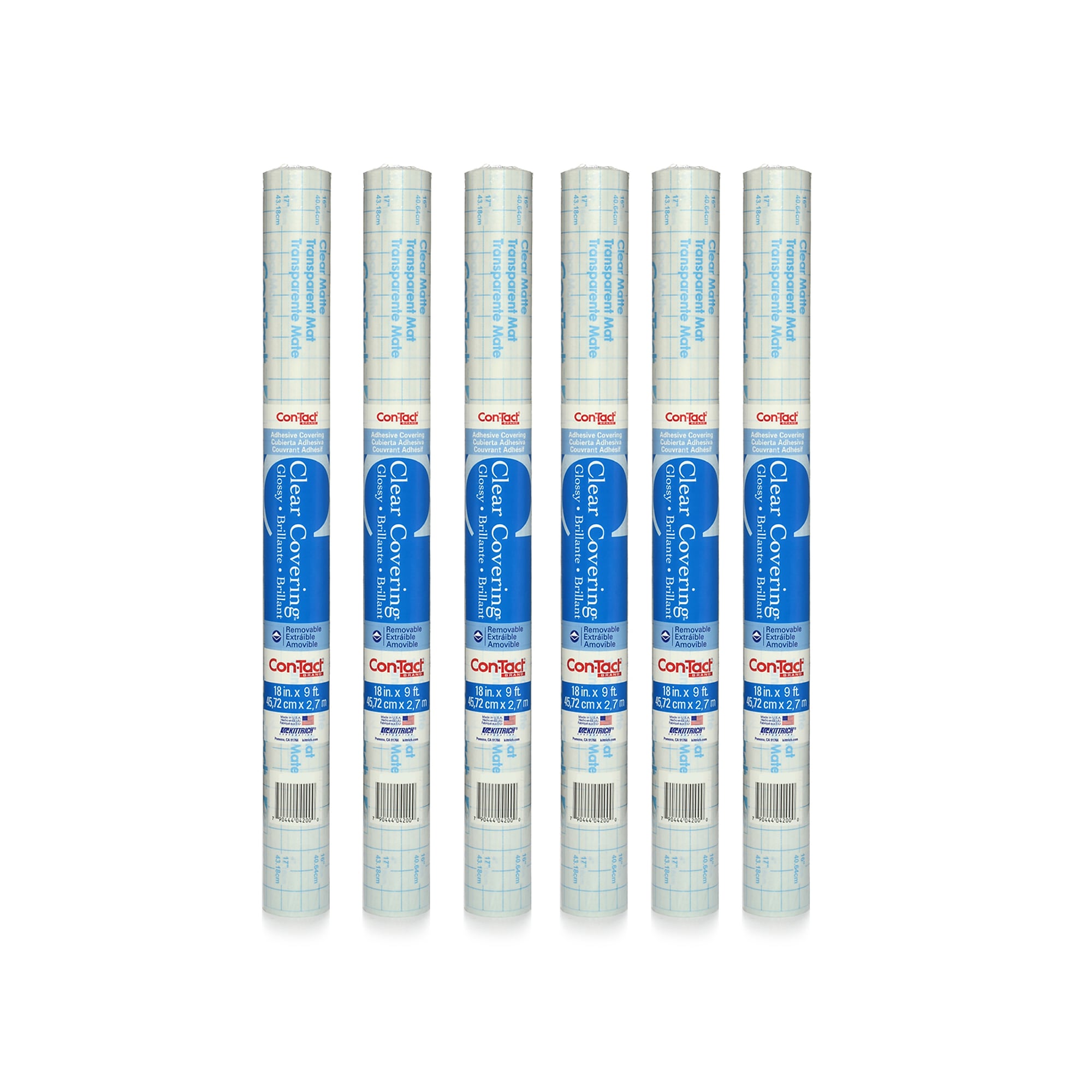 Kittrich Con-Tact 18″ x 9′ Vinyl Adhesive, Glossy, Clear, 6 Rolls (KIT09FC9D73-6) Sansujyuku sansujyuku.com