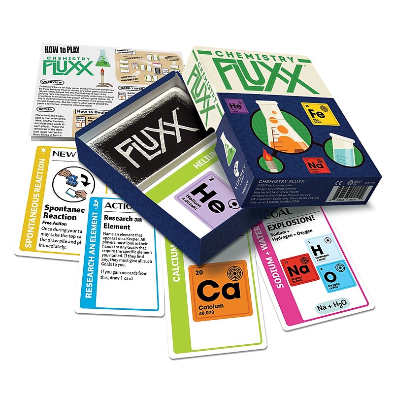 Looney Labs Chemistry Fluxx Card Game, STEM, Grade 3+ (LLB078) image 1