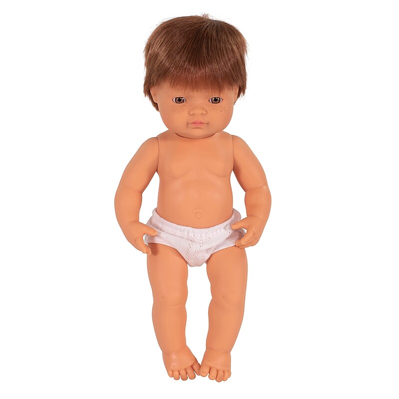 MINILAND Soft Vinyl Anatomically Correct 15" Baby Doll, Caucasian Boy (MLE31049) image 1