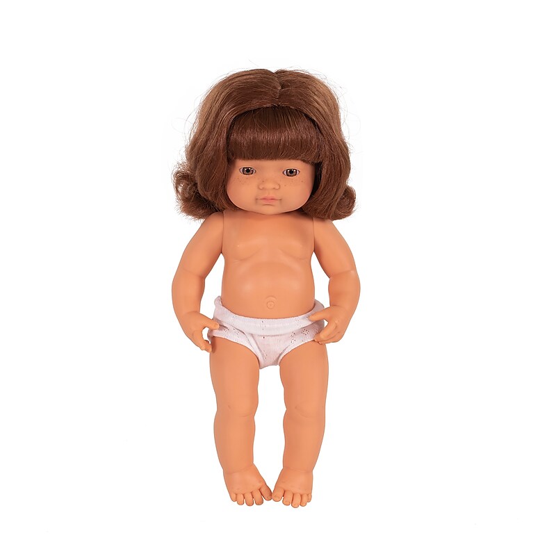 MINILAND Soft Vinyl Anatomically Correct 15" Baby Doll, Caucasian Girl (MLE31050) image 1