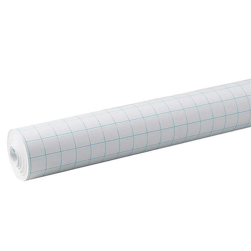 Pacon 1" Quadrille Ruled, 34" x 200', Grid Paper Roll, White (PAC0077810) image 1