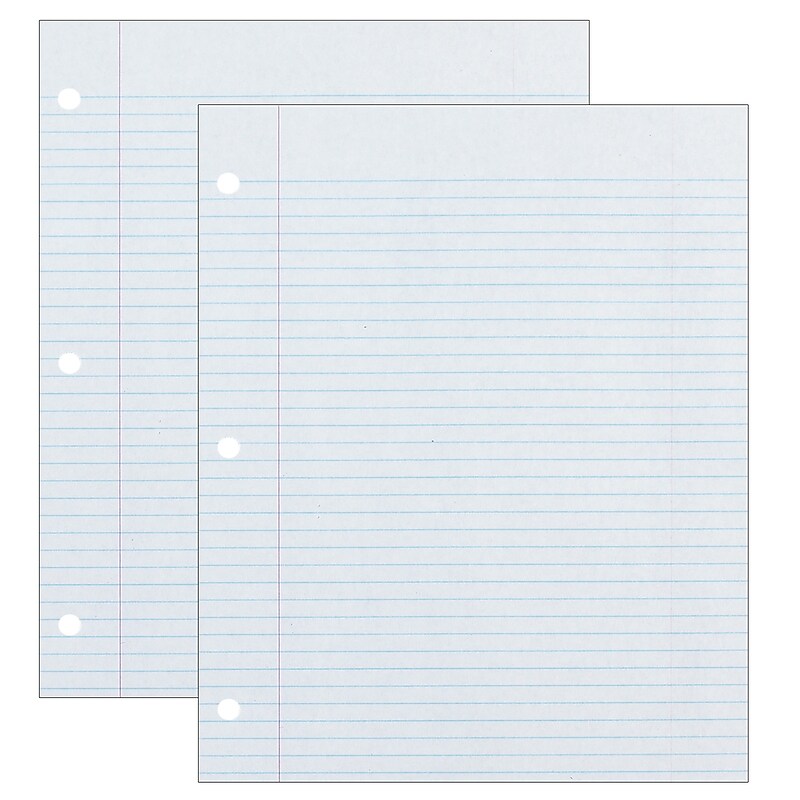 Ecology College Ruled Filler Paper, 8.5" x 11", 3-Hole Punched, 500 Sheets/Pack, 2 Packs/Bundle (PAC2417-2) image 1