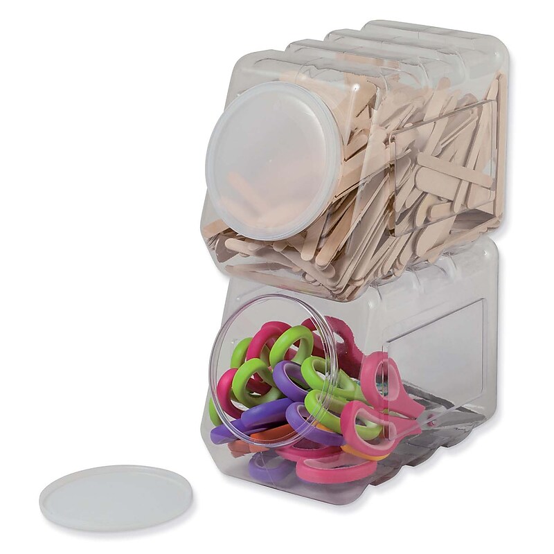 Pacon Interlocking Stackable Plastic Storage Containers with Lid, Clear, 2/Bundle (PAC27660-2) image 1