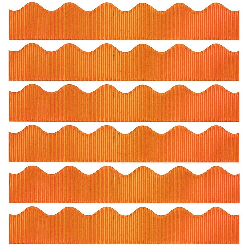 Bordette 50' x 2-1/4" Scalloped Border, Orange, 6 Rolls (PAC37106-6) image 1