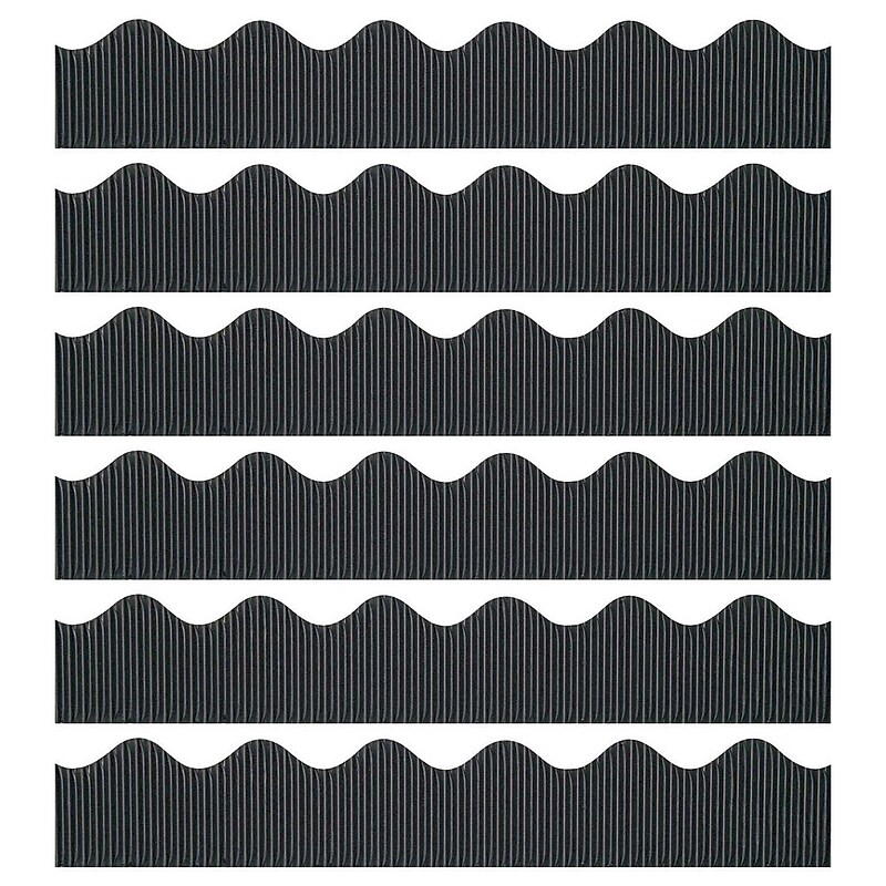 Bordette 50' x 2-1/4" Scalloped Border, Black, 6 Rolls (PAC37306-6) image 1