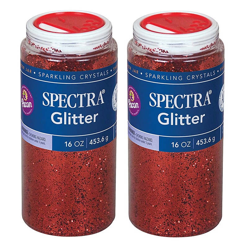 Spectra Glitter, Red, 1 lb. Per Jar, 2 Jars (PAC91740-2) image 1