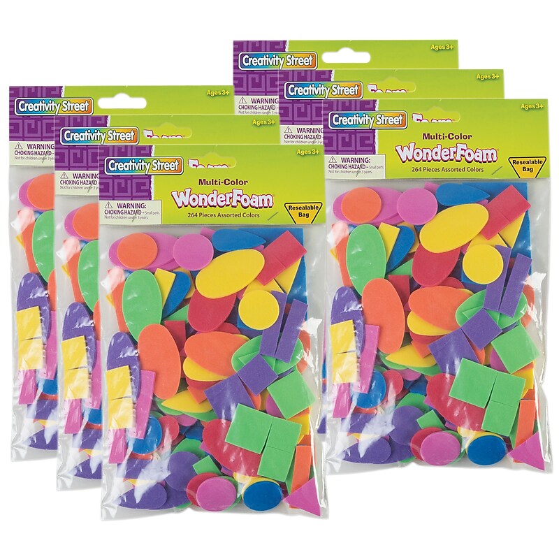 Creativity Street Wonderfoam Shapes Assortment, Grade K+, 264 Pieces/Pack, 6 Packs (PACAC4312-6) image 1