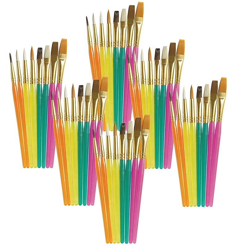 Creativity Street Acrylic Synthetic Bristle, Paint Brush Assortment, 8/Pack, 6 Packs/Bundle (PACAC5133-6) image 1