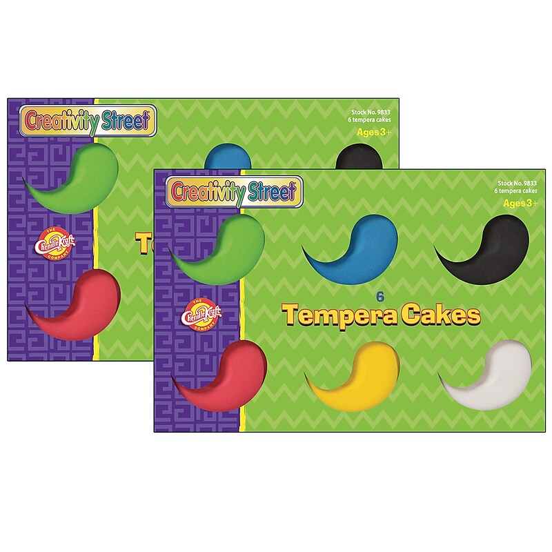 Creativity Street Tempera Cakes, Assorted Colors, 6 Per Set, 2 Sets (PACAC9833-2) image 1