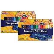 Creativity Street Glide-On Tempera Paint Sticks, Assorted Color, 12/Pack, 2 Packs (PACAC9911-2)