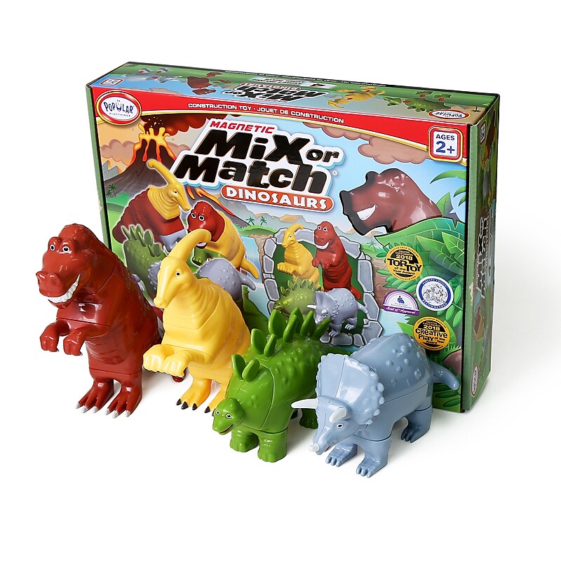 Popular Playthings Magnetic Mix or Match Dinosaurs, 4/Set (PPY62010) image 1