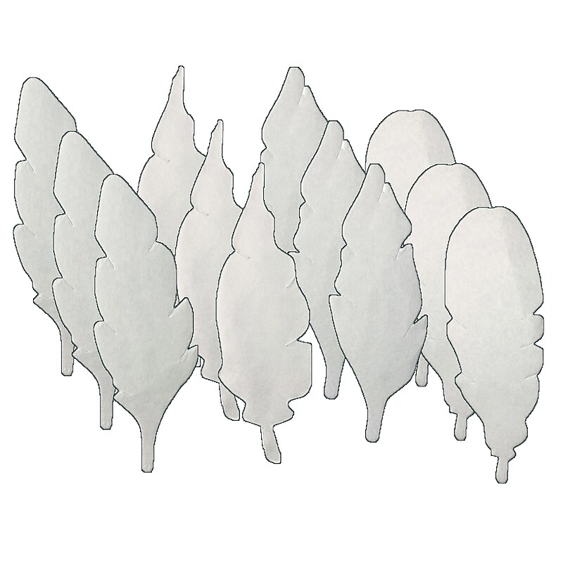 Roylco Color Diffusing Paper Feathers, Up to 8cm x 23cm, White, 80 Per Pack, 3 Packs (R-24916-3) image 1