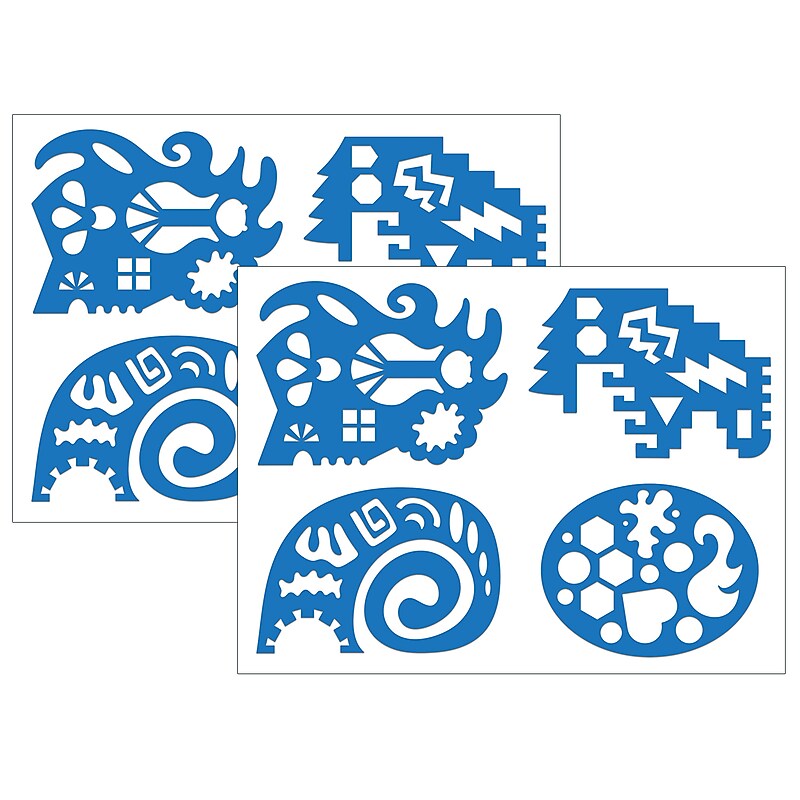 Roylco Unruly Rulers Stencils, Pre K+, 4/Pack, 2 Packs (R-58632-2) image 1